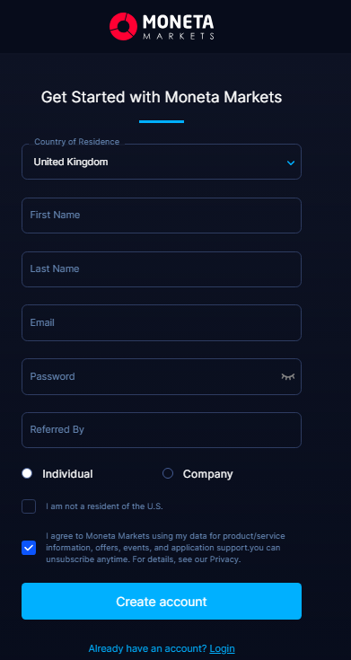 Get Started With Moneta Markets