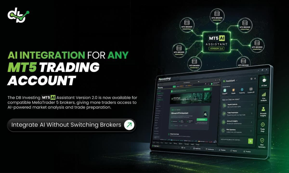 DB Investing opens MT5 AI assistant version 2.0 to traders using any compatible MetaTrader 5 broker