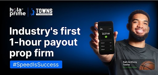 Hola Prime and Pro Basketball Player Karl-Anthony Towns Team up for 'Speed is Success' Campaign, Redefining Prop Trading