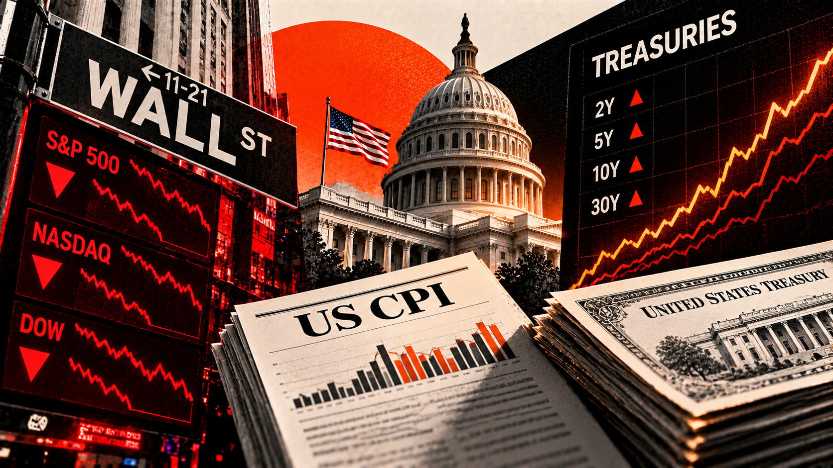 Stock futures just went red on the CPI. Here's what the bond market is pricing that equities haven't caught up to