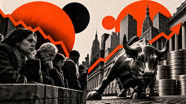 Americans have never felt this broke, and the stock market is at a record. Both are true
