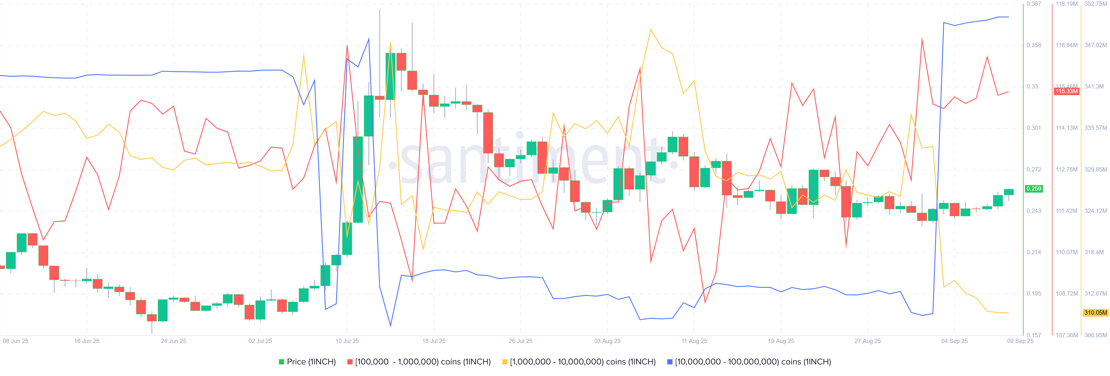 🟨CRYPTO ANALISI: "Rialzi per 1inch e token meme su Solana: segnali positivi nel mercato"