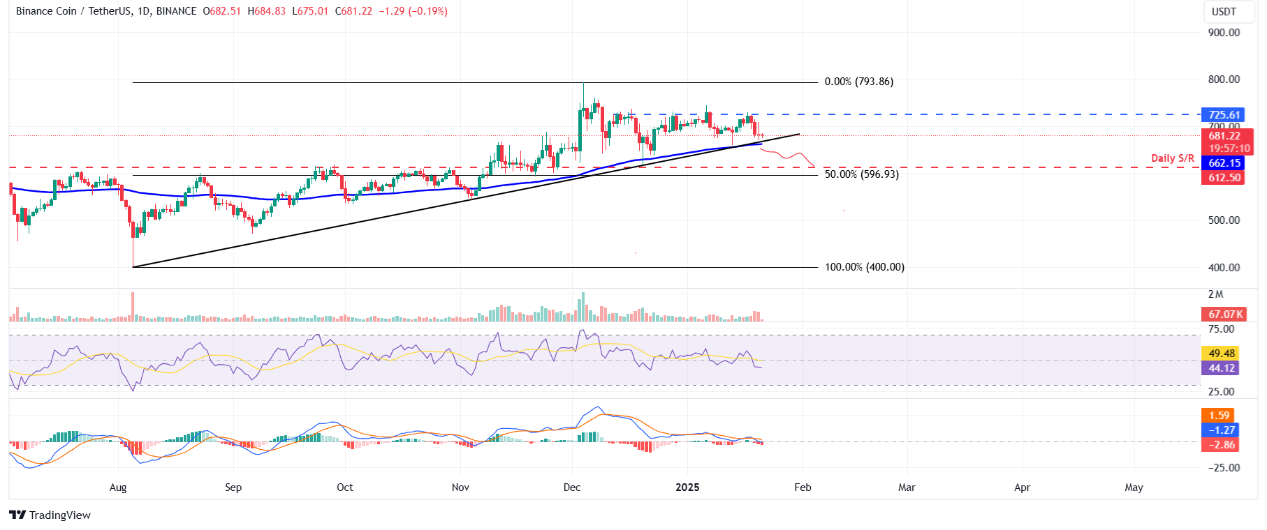 BNB/USDT daily chart