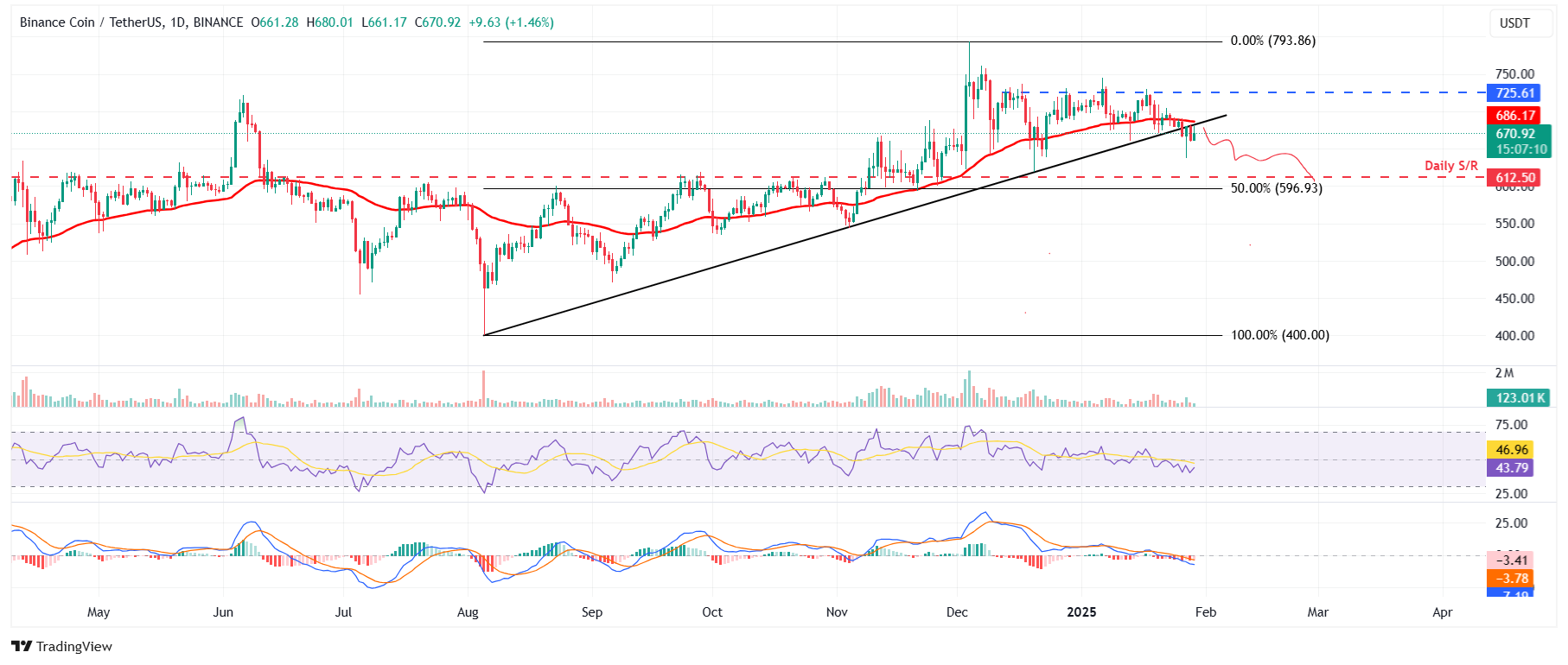 BNB/USDT daily chart 