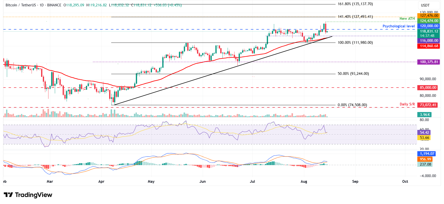 BTC/USDT daily chart 
