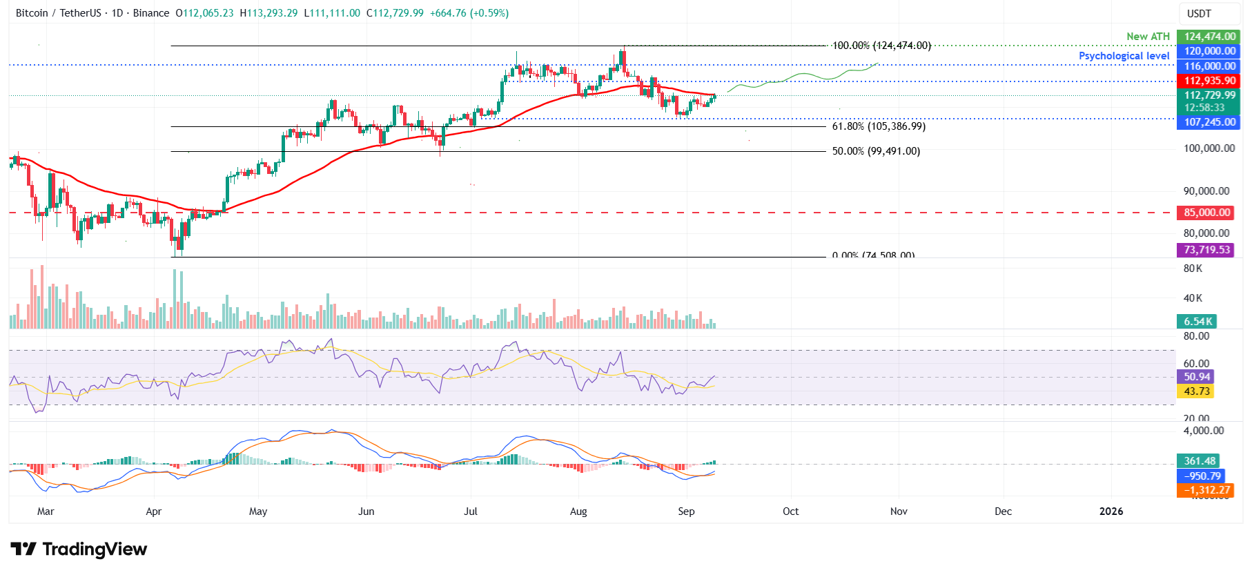 BTC/USDT daily chart 