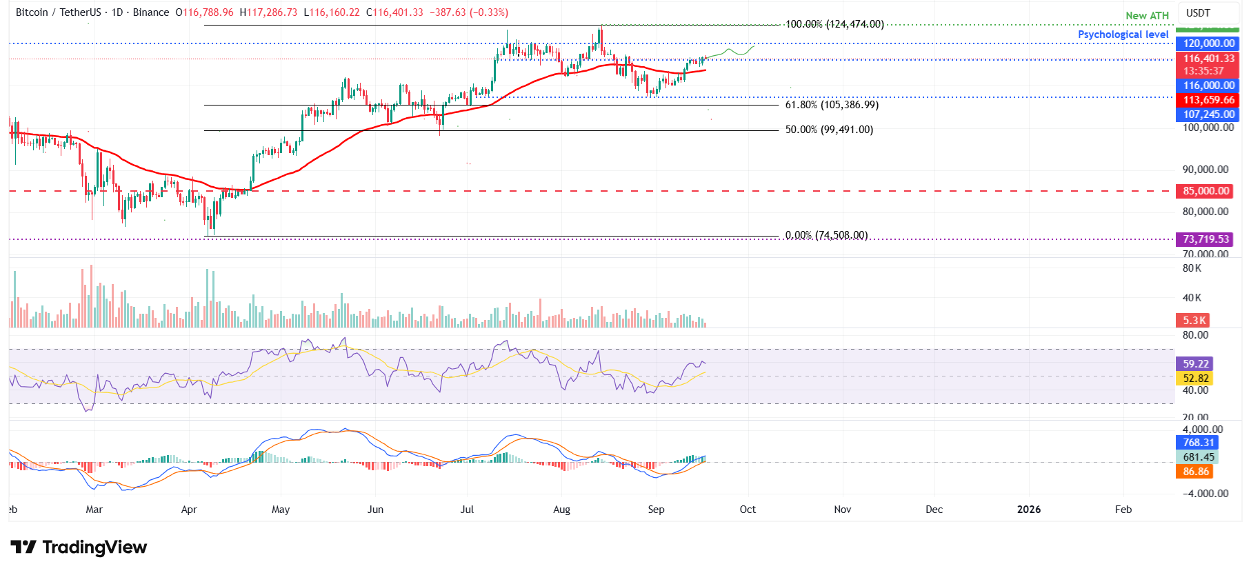 BTC/USDT daily chart 