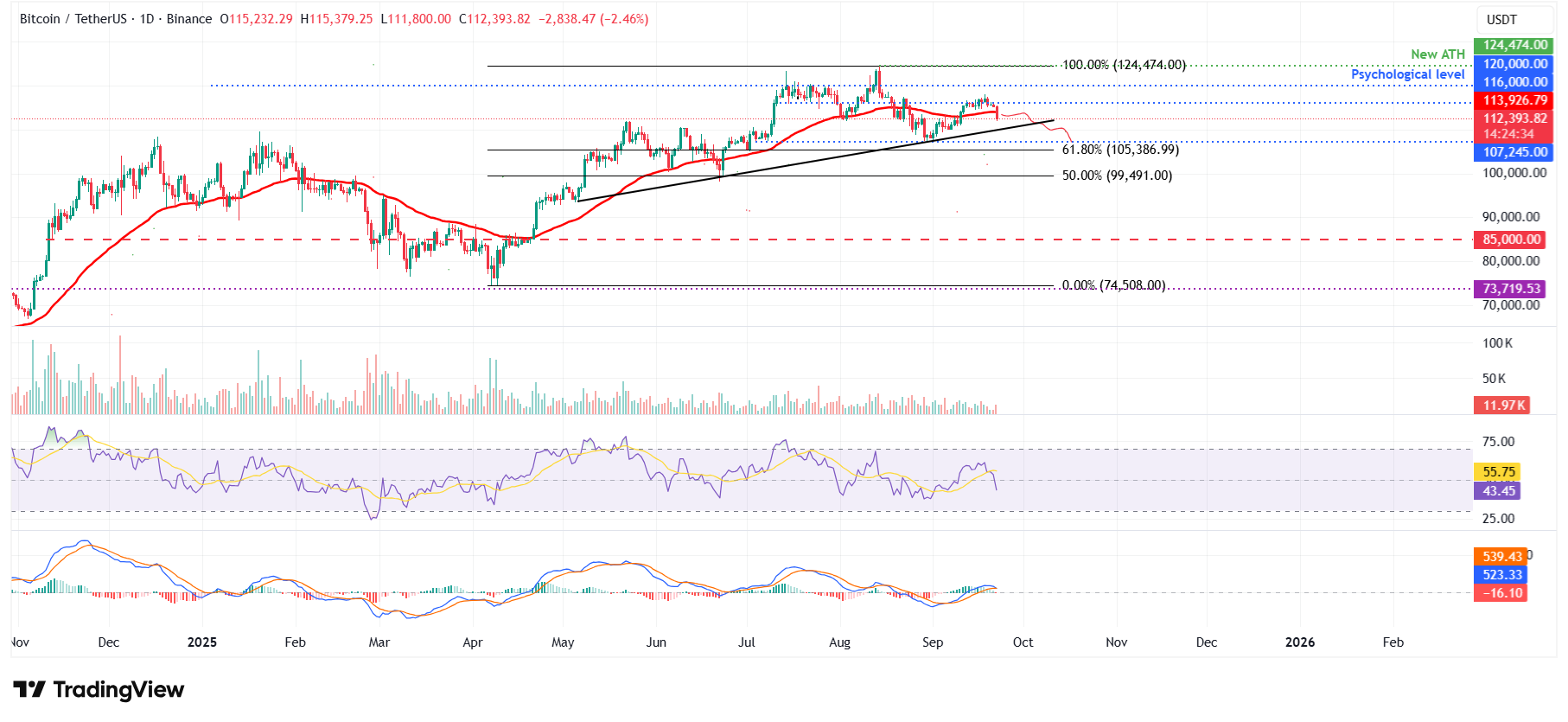 BTC/USDT daily chart 