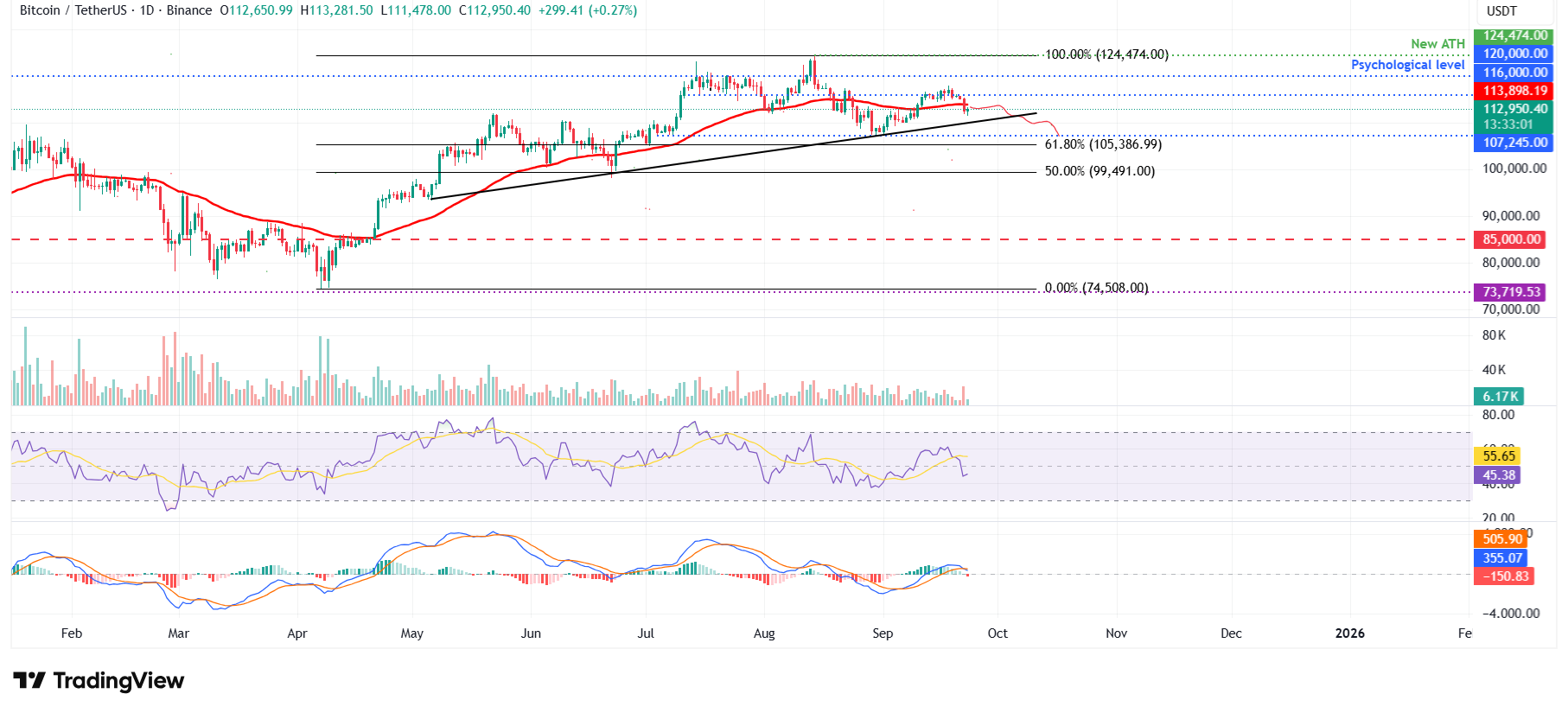 BTC/USDT daily chart 