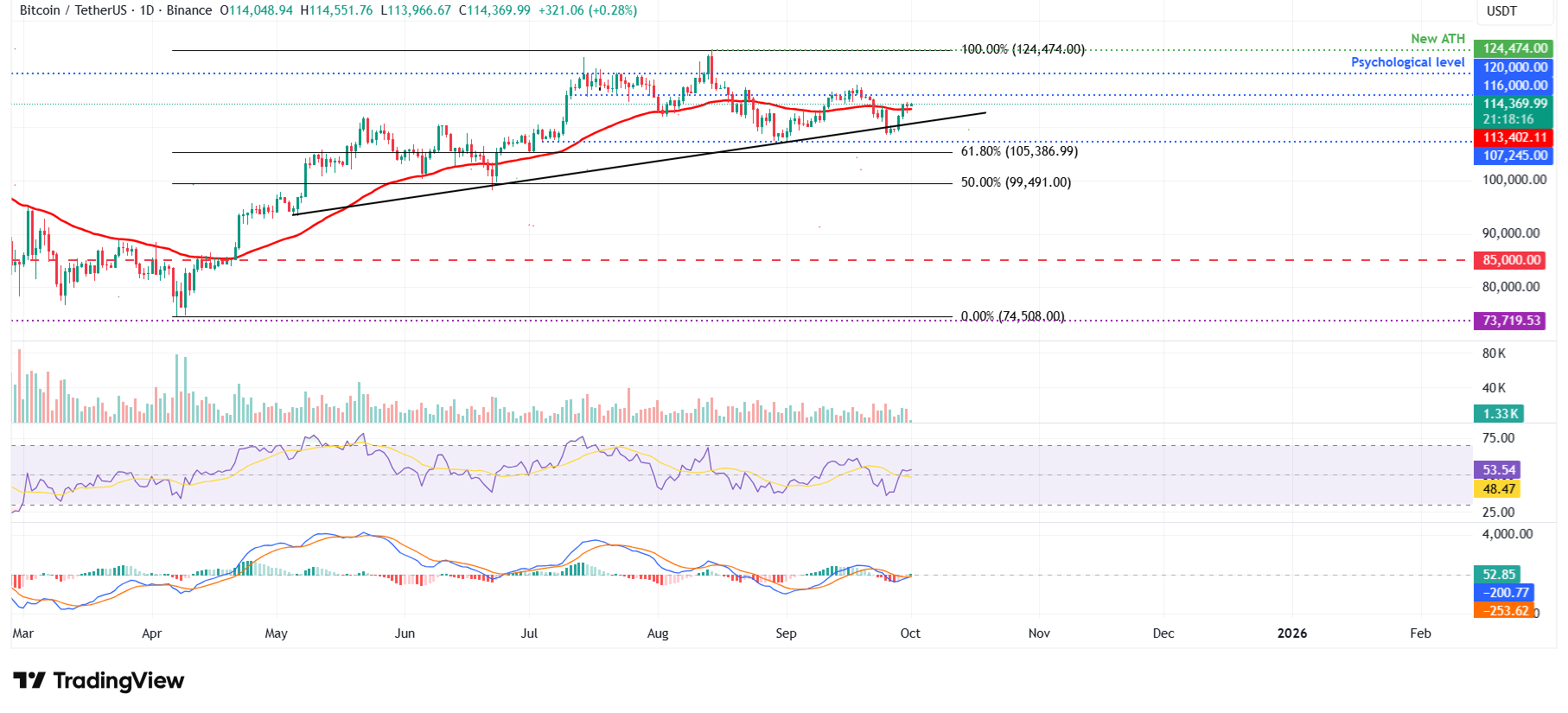 BTC/USDT daily chart 