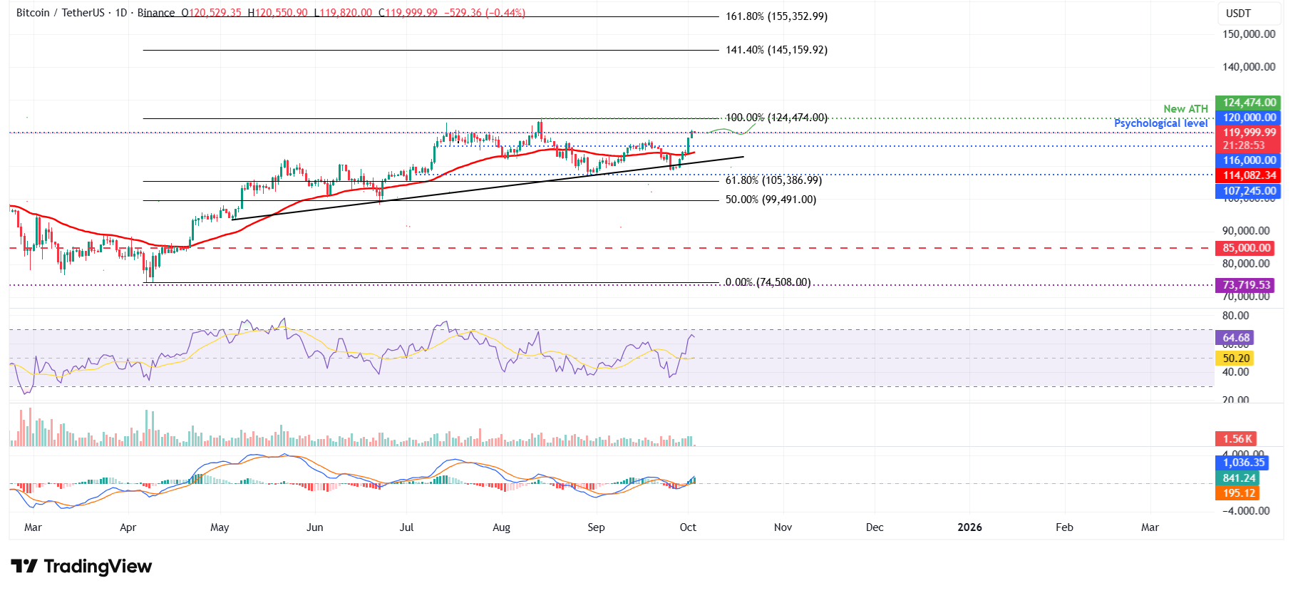 BTC/USDT daily chart