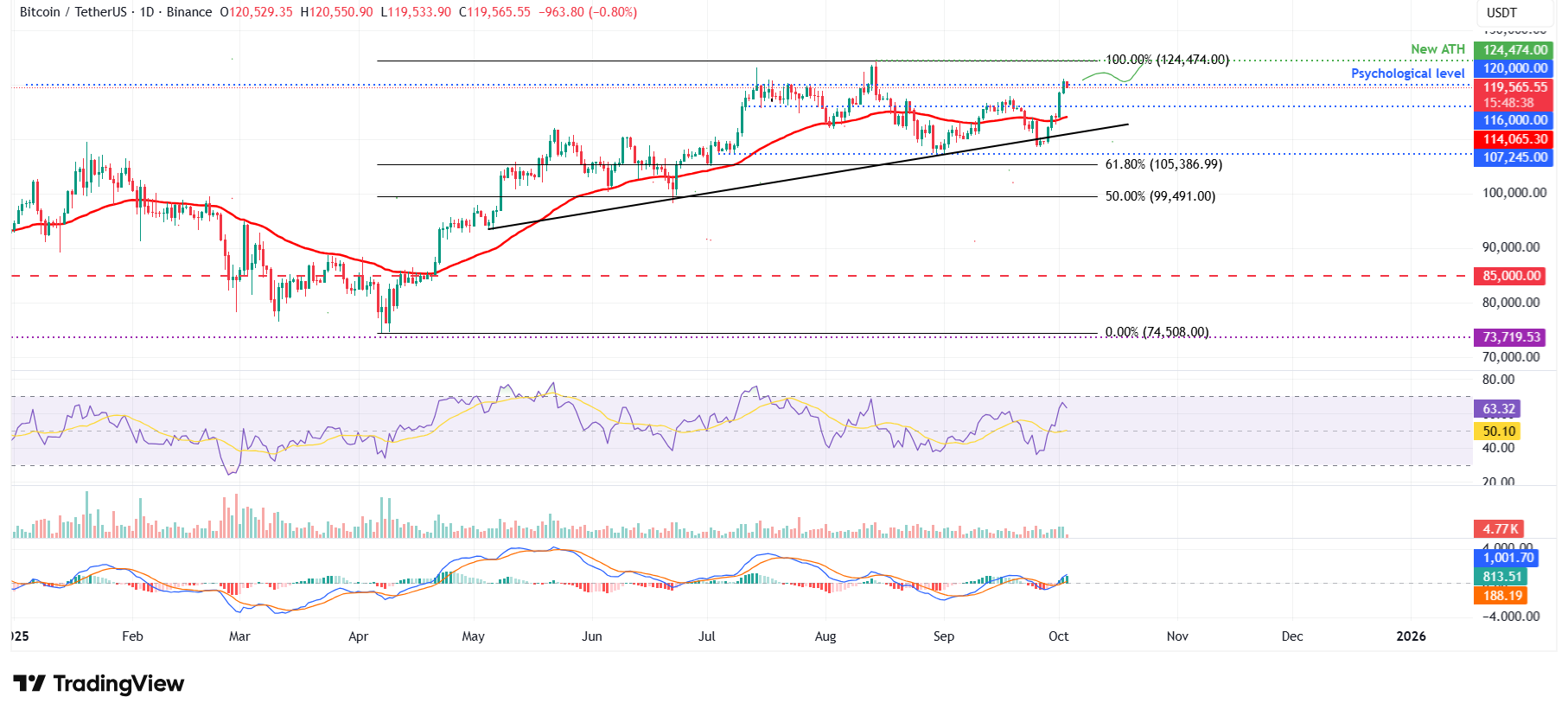 BTC/USDT daily chart