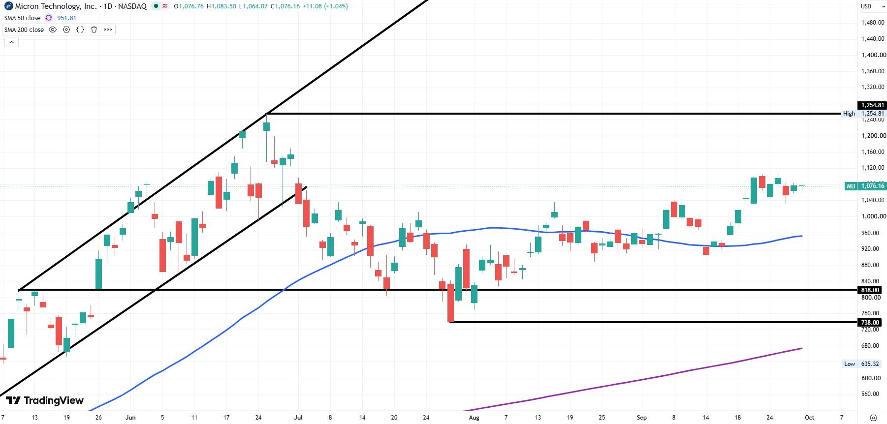 Micron daily chart
