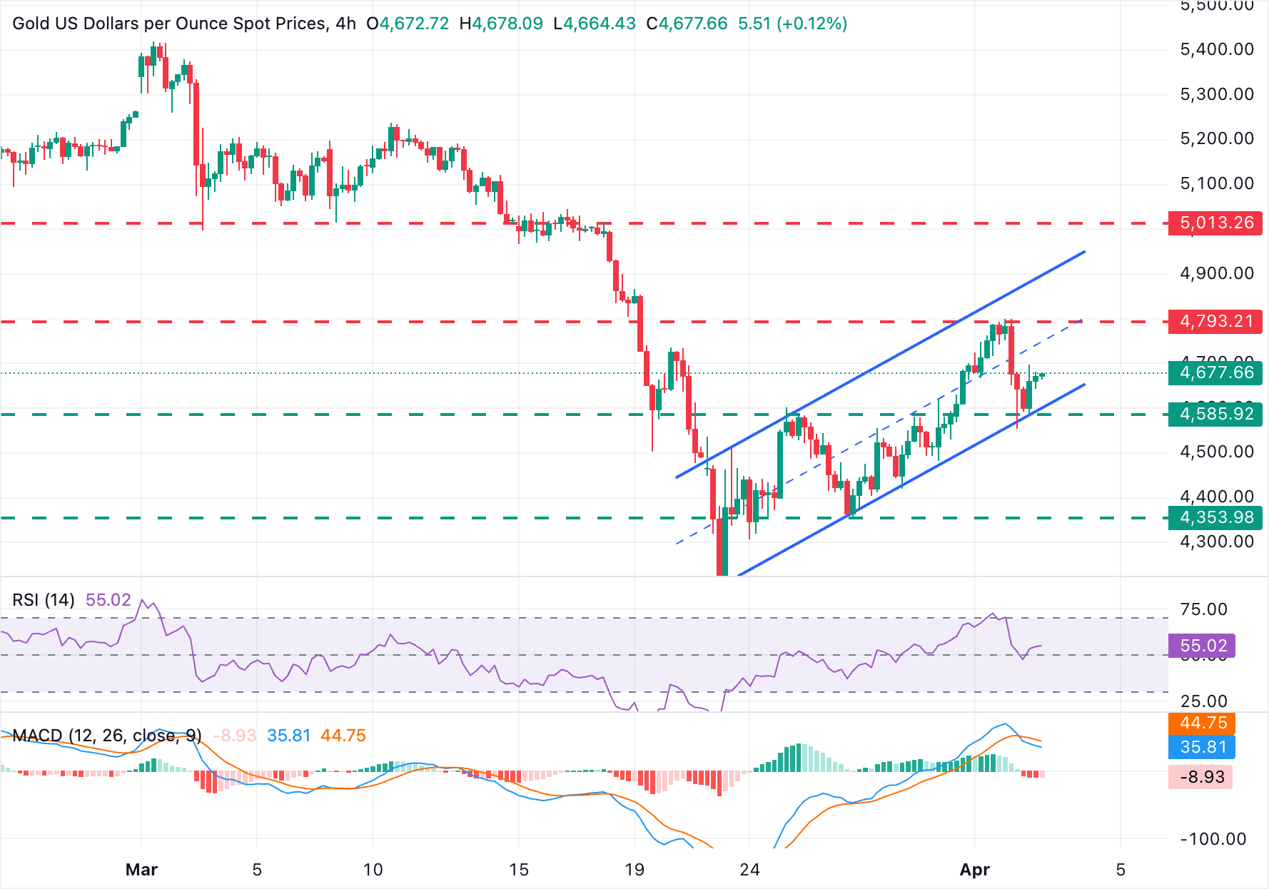 黄金/美元图表分析