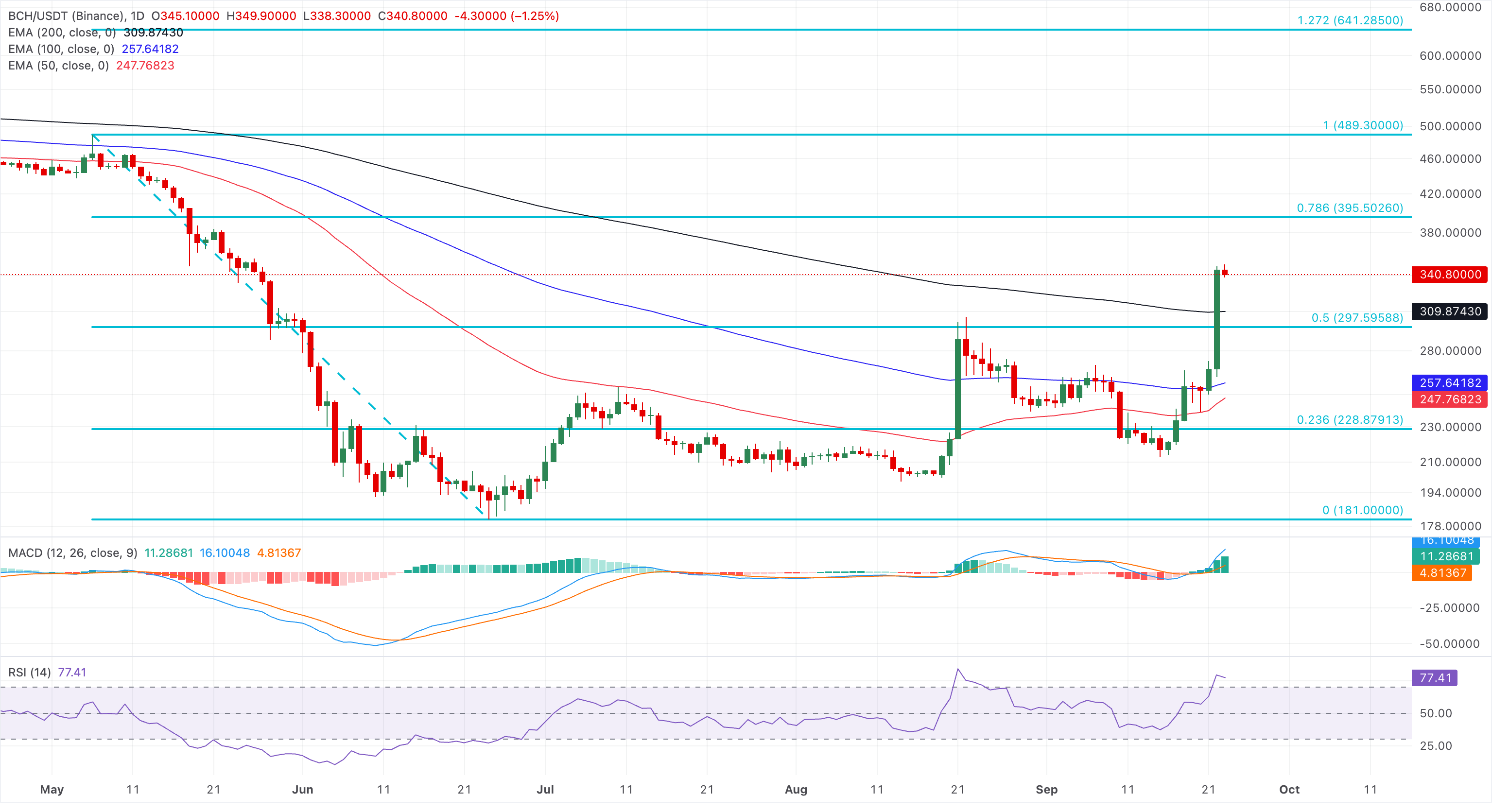 Chart Analysis BCH/USDT (Binance)