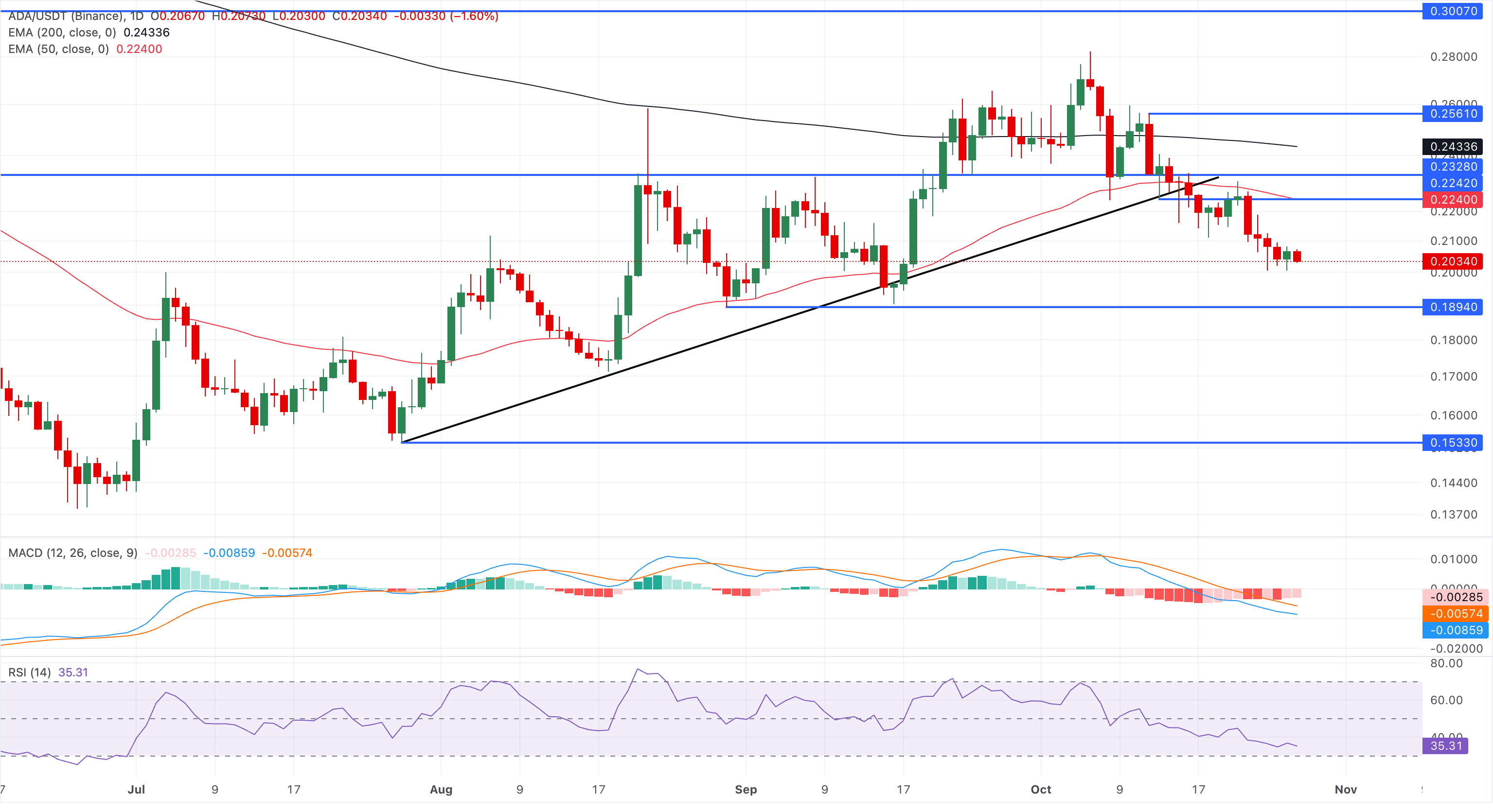 Chart Analysis ADA/USDT (Binance)