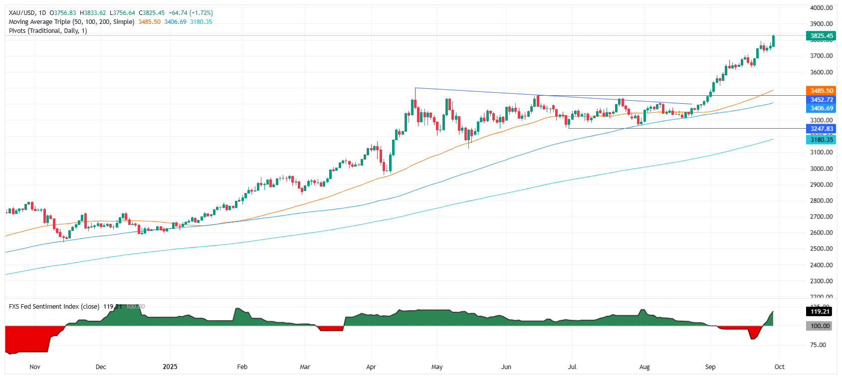 Gold daily chart