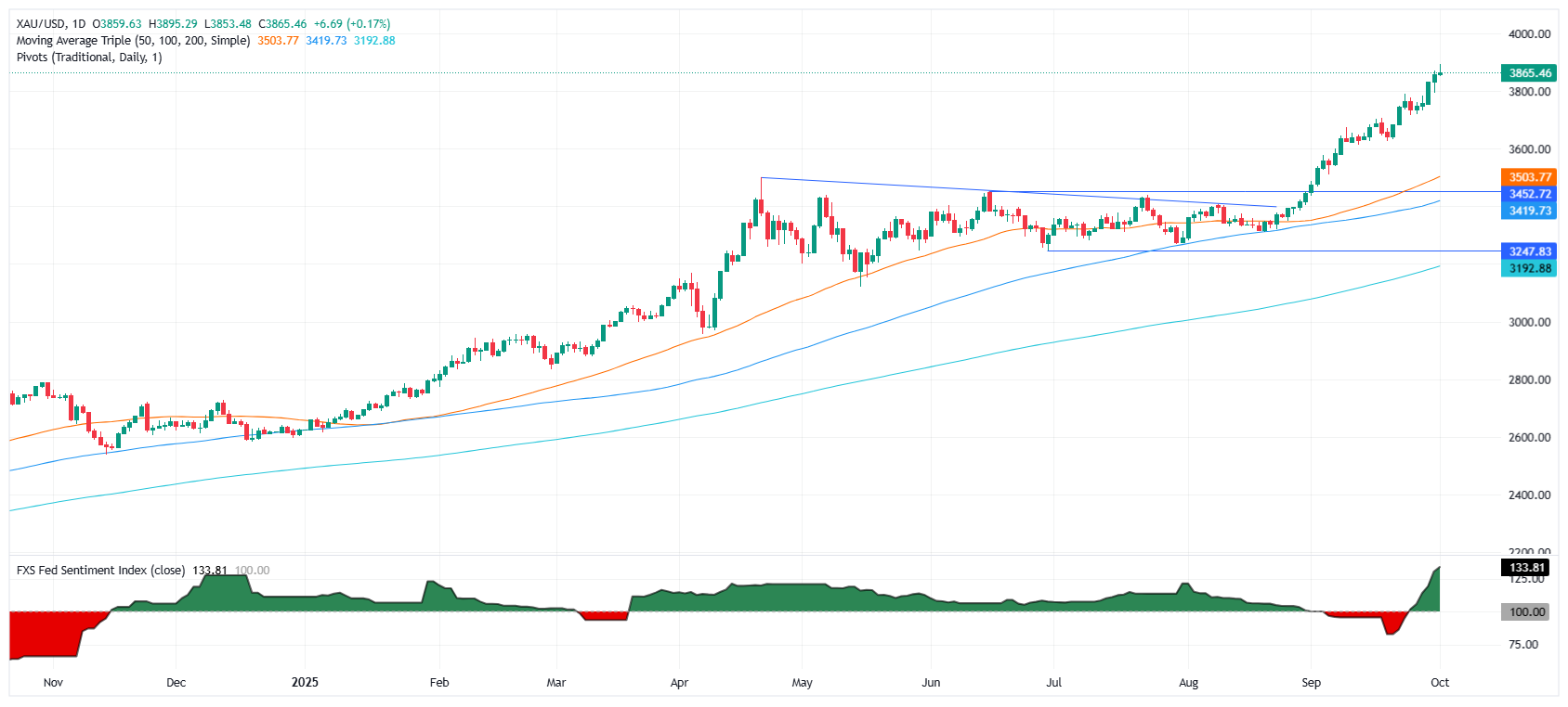 Gold daily chart