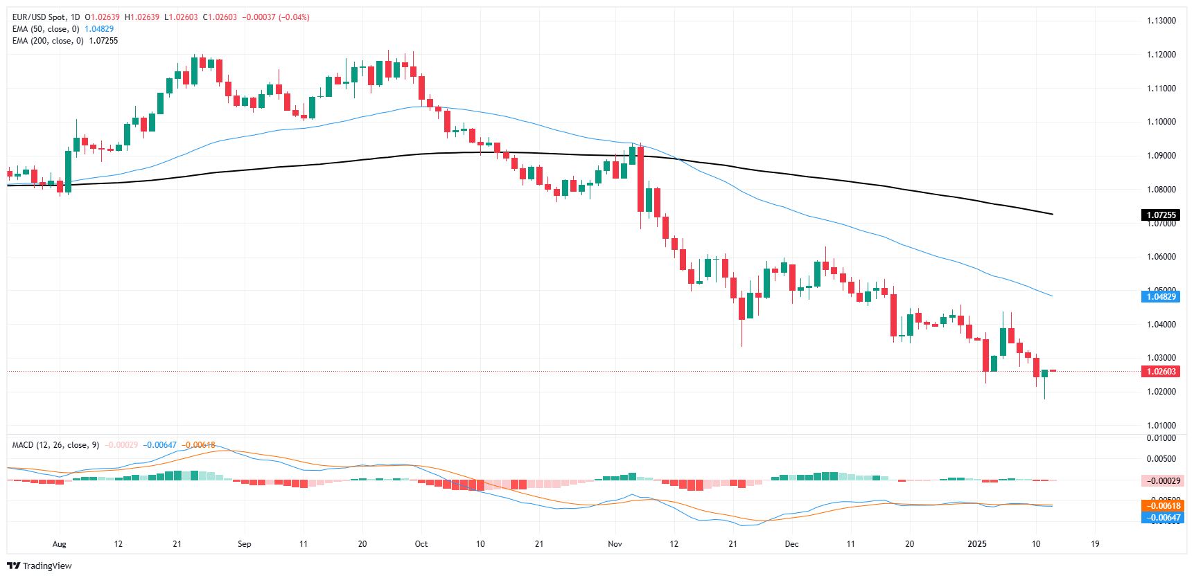 Пара EUR/USD пытается восстановиться после нового тестирования двухлетних минимумов