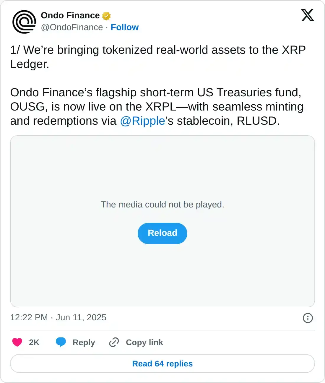 https://x.com/OndoFinance/status/1932775406957994403