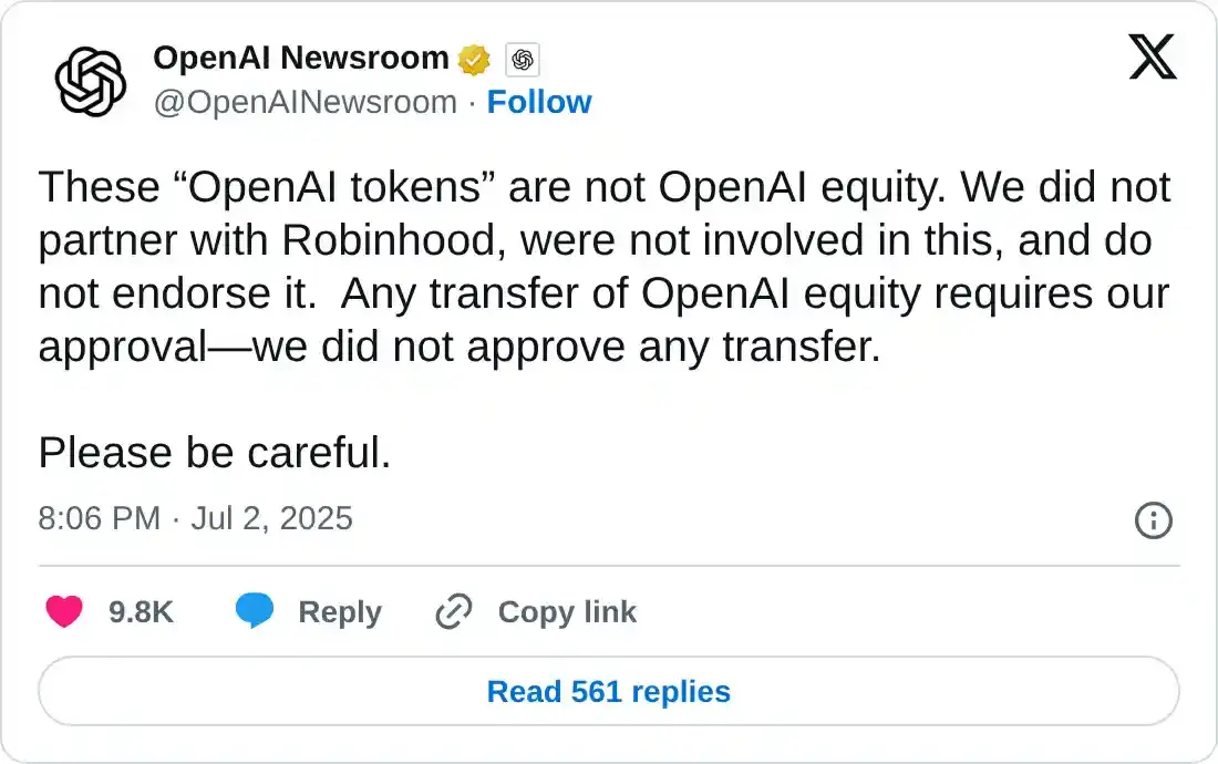 https://x.com/OpenAINewsroom/status/1940502391037874606