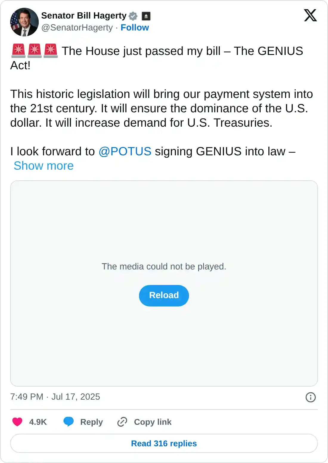 https://x.com/SenatorHagerty/status/1945933801772781967