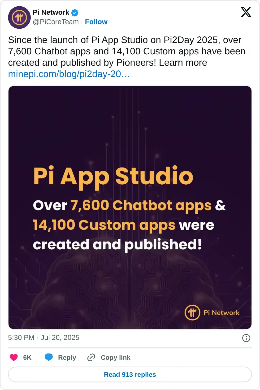 https://x.com/PiCoreTeam/status/1946985958962045085