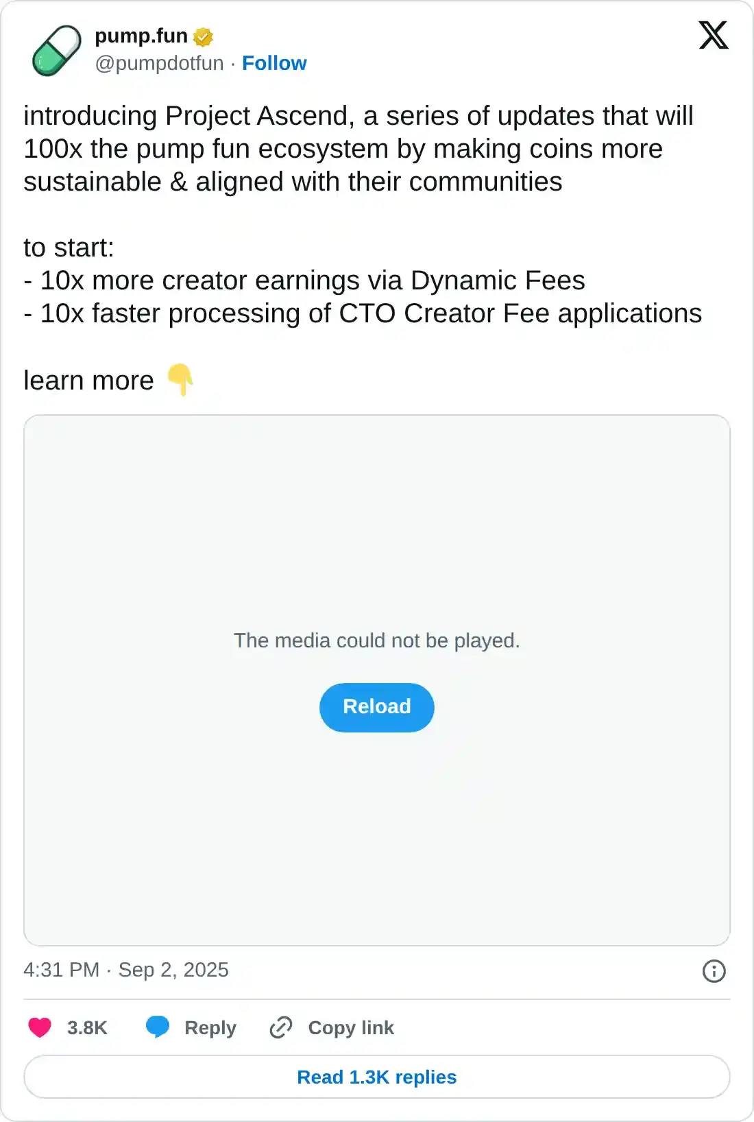 https://x.com/pumpdotfun/status/1962916227090731353