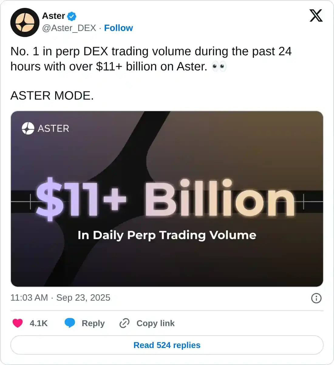 https://x.com/Aster_DEX/status/1970443876315078822