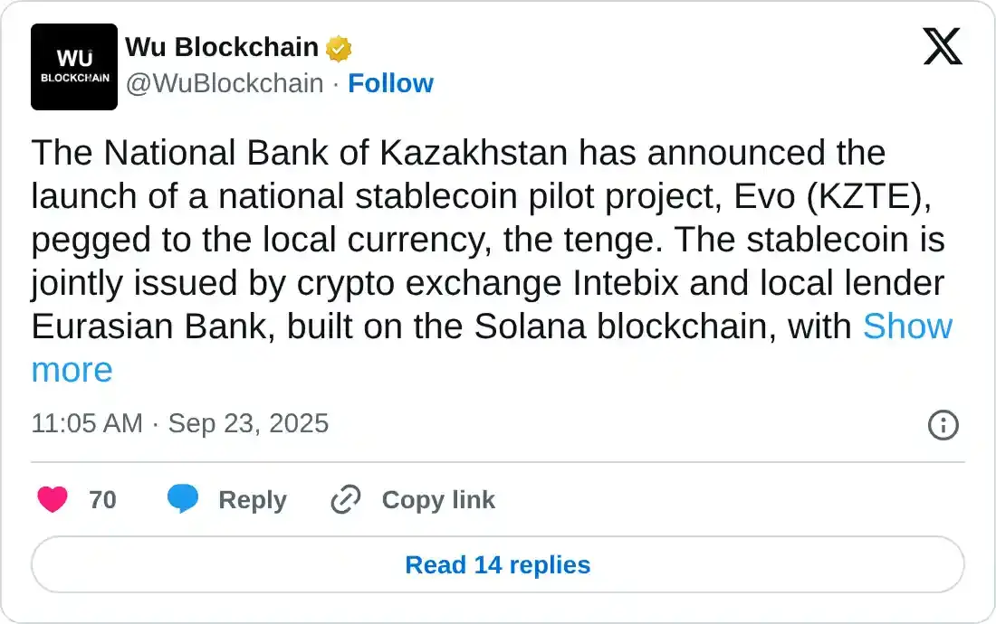 https://twitter.com/WuBlockchain/status/1970444460854255823
