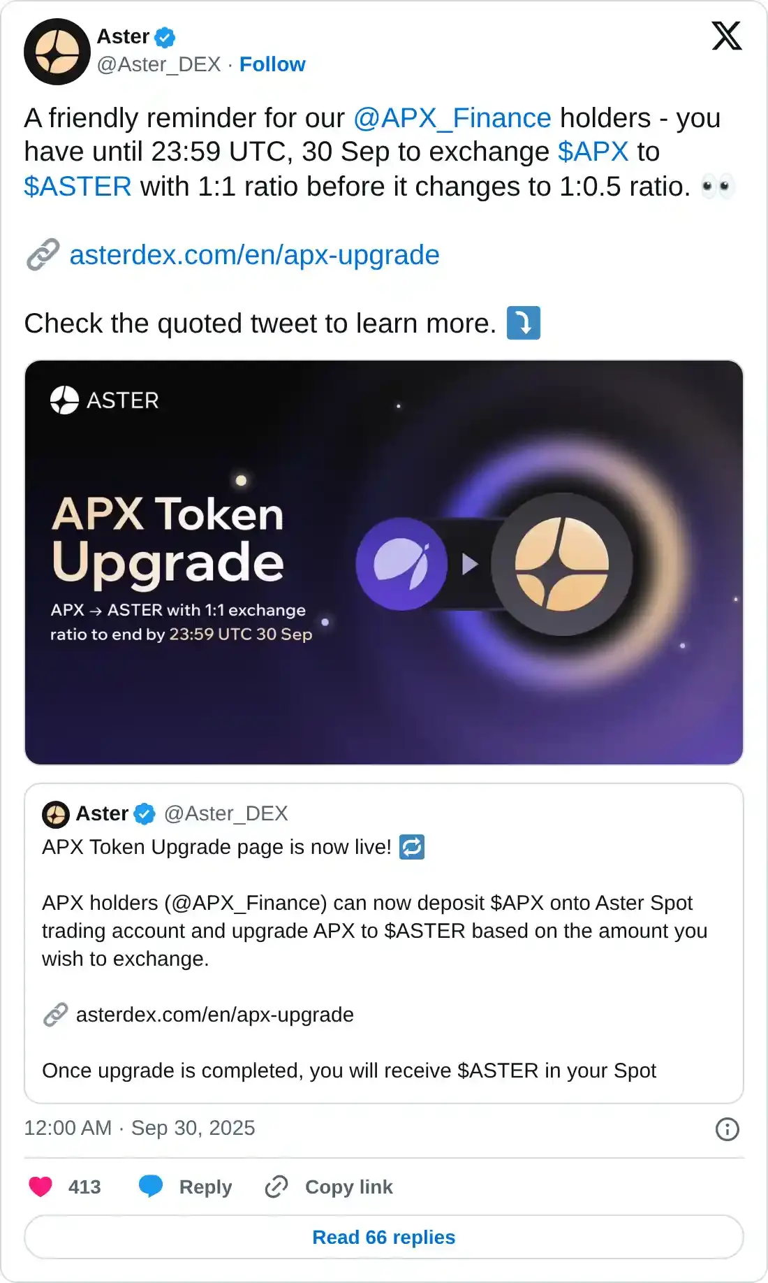 https://x.com/Aster_DEX/status/1972813673833124103