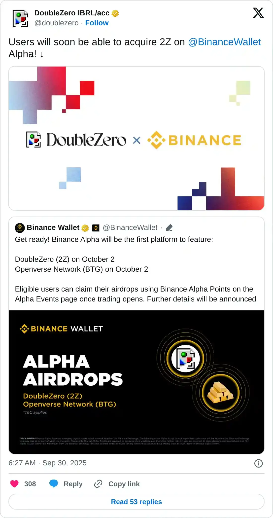 https://x.com/doublezero/status/1972911093698732155