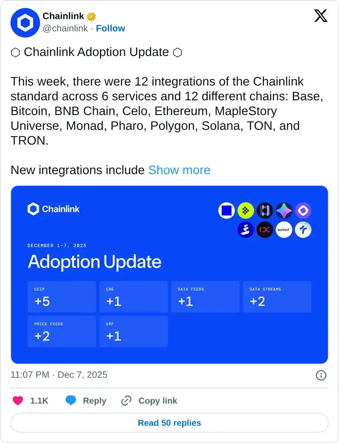 https://twitter.com/chainlink/status/1997805068406640897