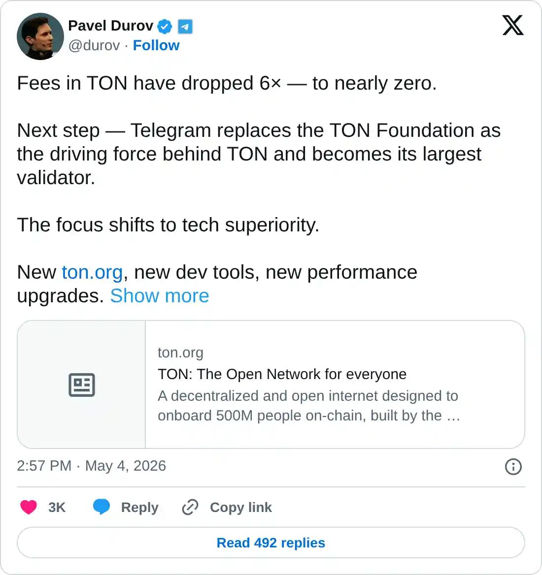 https://x.com/durov/status/2051315383466897663