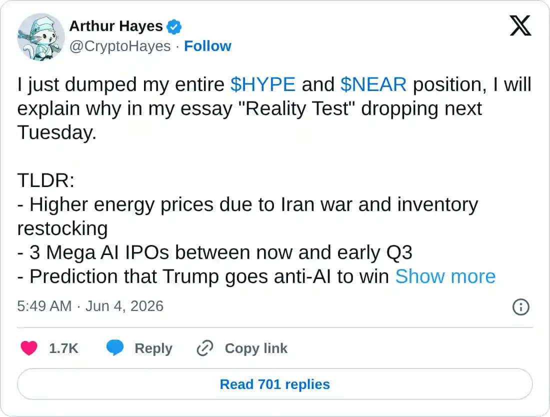 https://x.com/CryptoHayes/status/2062411523243536428